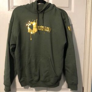 Green and Gold Graphic Hoodie